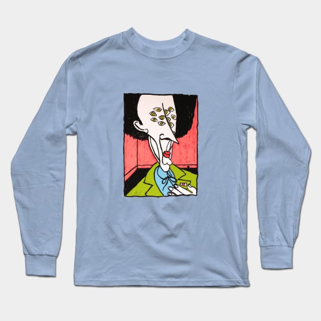 Portrait of Kilgore Trout Long Sleeve T-Shirt by Dundua